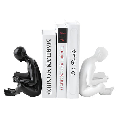 Nordic Creative Ceramics Character Bookend Crafts Ornament Home Decor Modern Living Room Decoration Accessories Adornment Gift