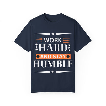 Unisex Garment-Dyed T-shirt,Work hard dyed T-Shrt