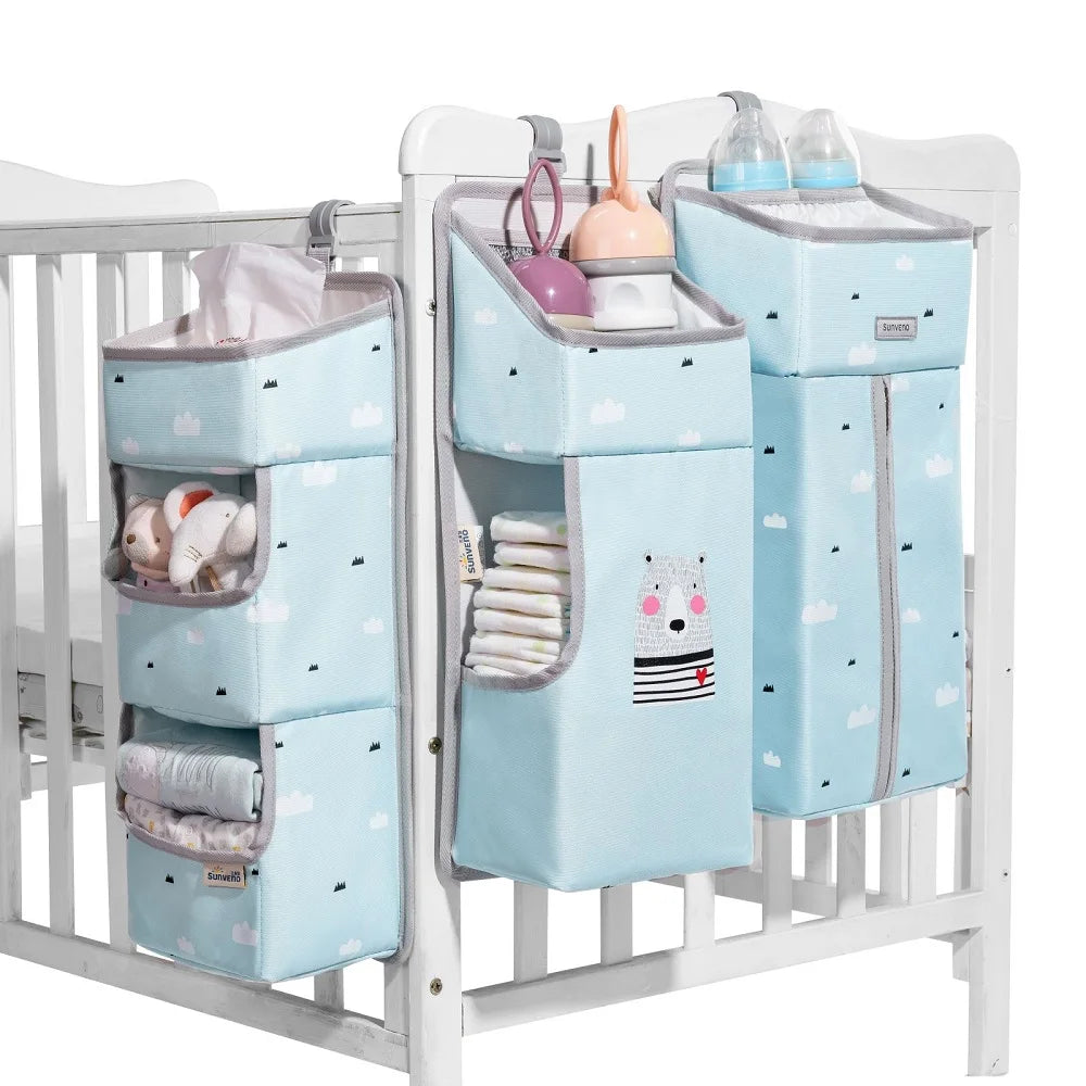 Sunveno Crib Organizer for Baby Crib Hanging Storage Baby Clothing Caddy