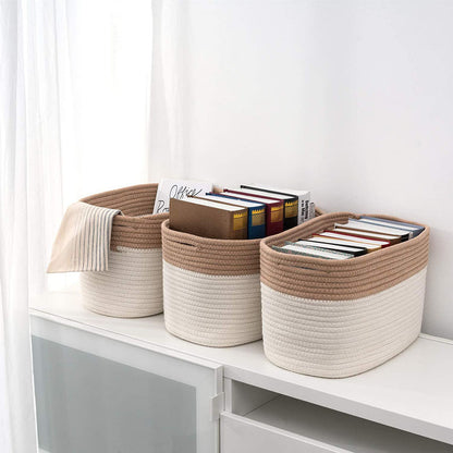 Cotton Rope Storage Basket Snack Rectangular Storage Basket Sundries Storage Basket Organizing Basket Storage Basket Desktop Storage