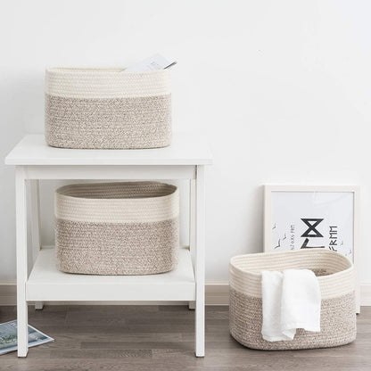 Cotton Rope Storage Basket Snack Rectangular Storage Basket Sundries Storage Basket Organizing Basket Storage Basket Desktop Storage