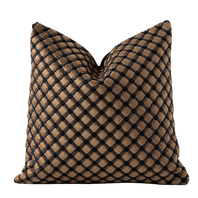 Woven Throw Pillows In Sofa Living Room