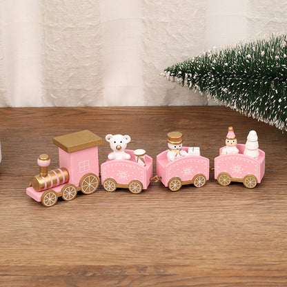 Christmas Wooden Train Mini Decor Set for Christmas Kids Gift Set