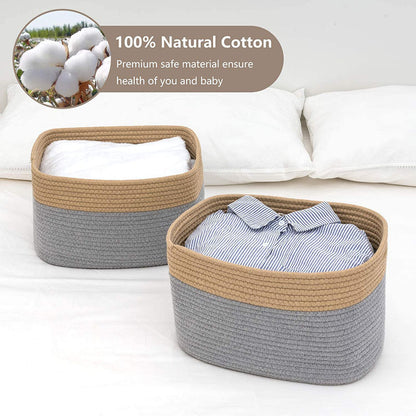 Cotton Rope Storage Basket Snack Rectangular Storage Basket Sundries Storage Basket Organizing Basket Storage Basket Desktop Storage