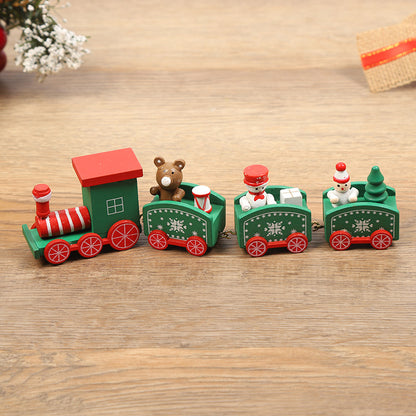 Christmas Wooden Train Mini Decor Set for Christmas Kids Gift Set