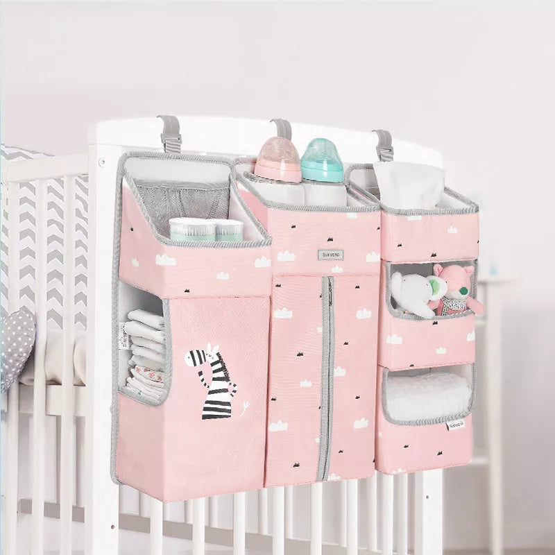 Sunveno Crib Organizer for Baby Crib Hanging Storage Baby Clothing Caddy