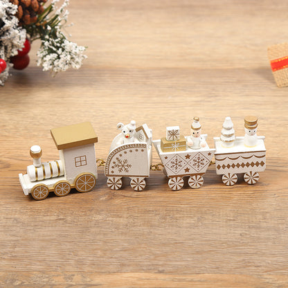 Christmas Wooden Train Mini Decor Set for Christmas Kids Gift Set