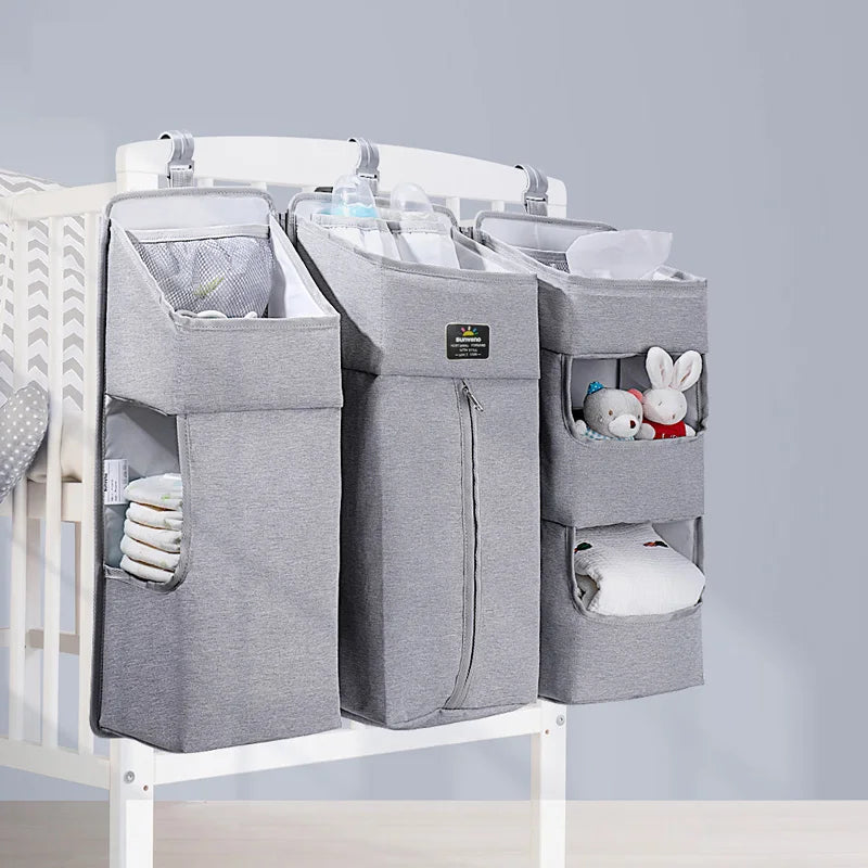 Sunveno Crib Organizer for Baby Crib Hanging Storage Baby Clothing Caddy